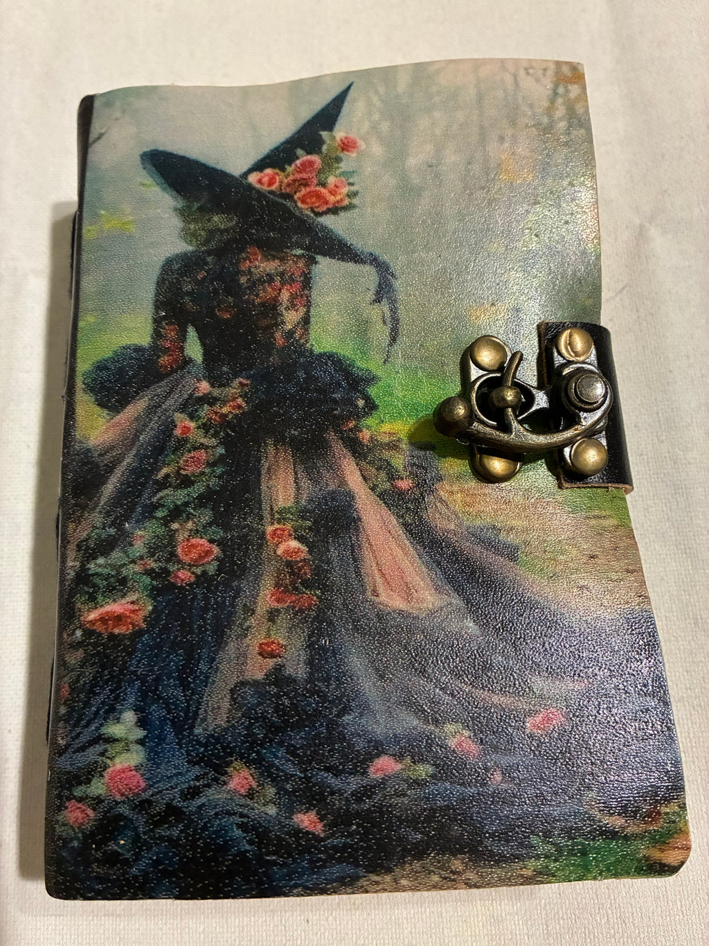 Handmade fancy witch leather bound journal