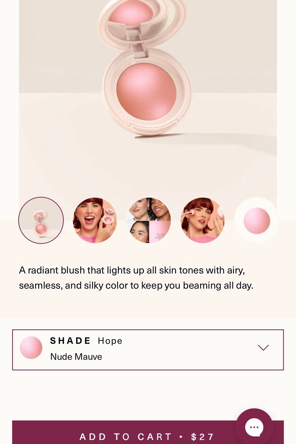 Rare beauty soft pinch blush- shade hope