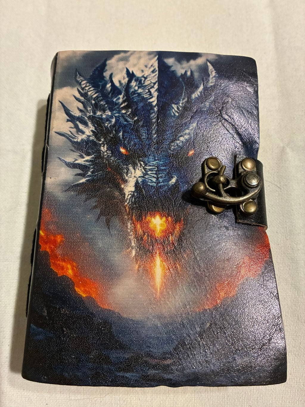 Handmade dragon leather bound journal ￼