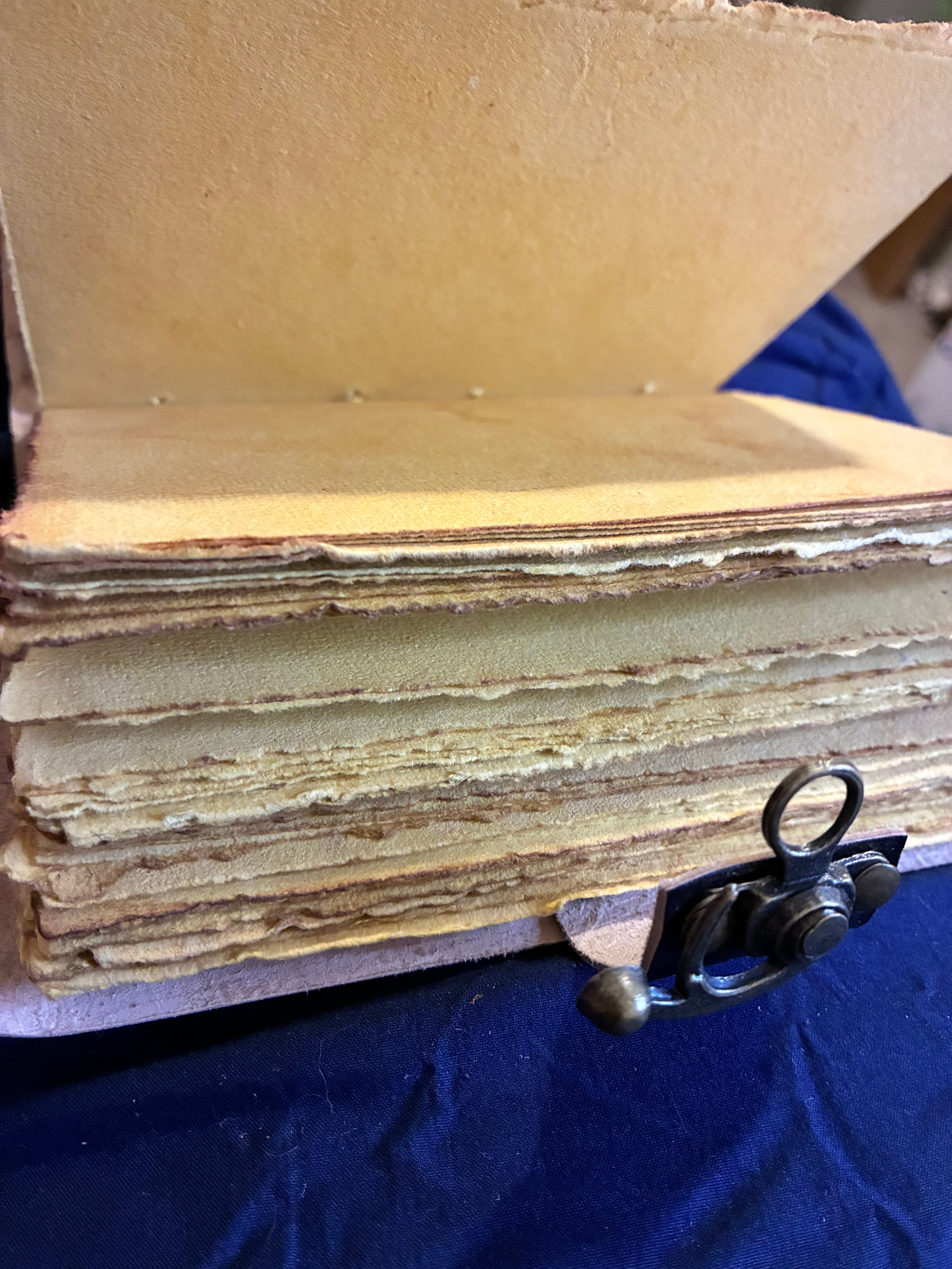 Moon flowers leather journal