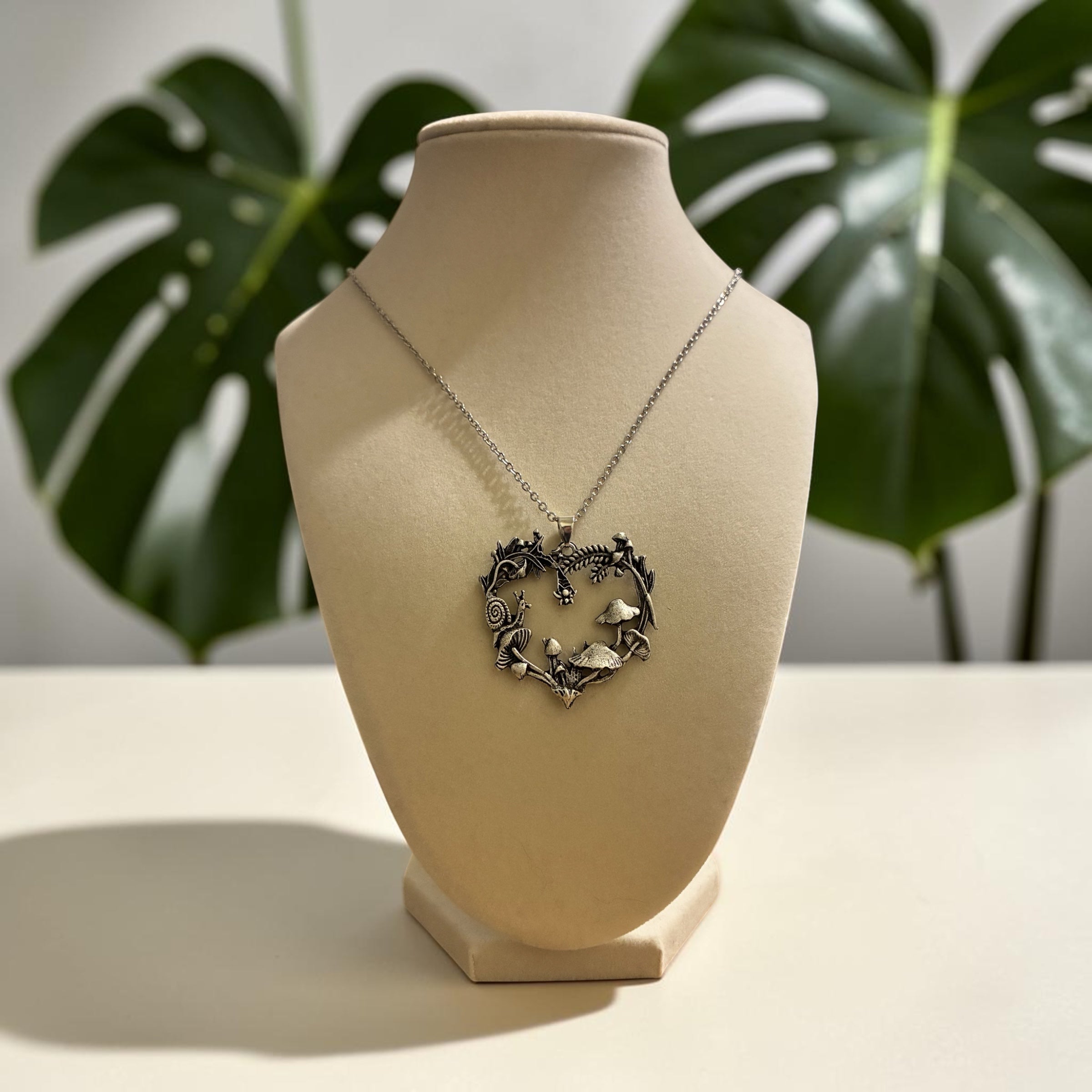 Silver plated nature heart