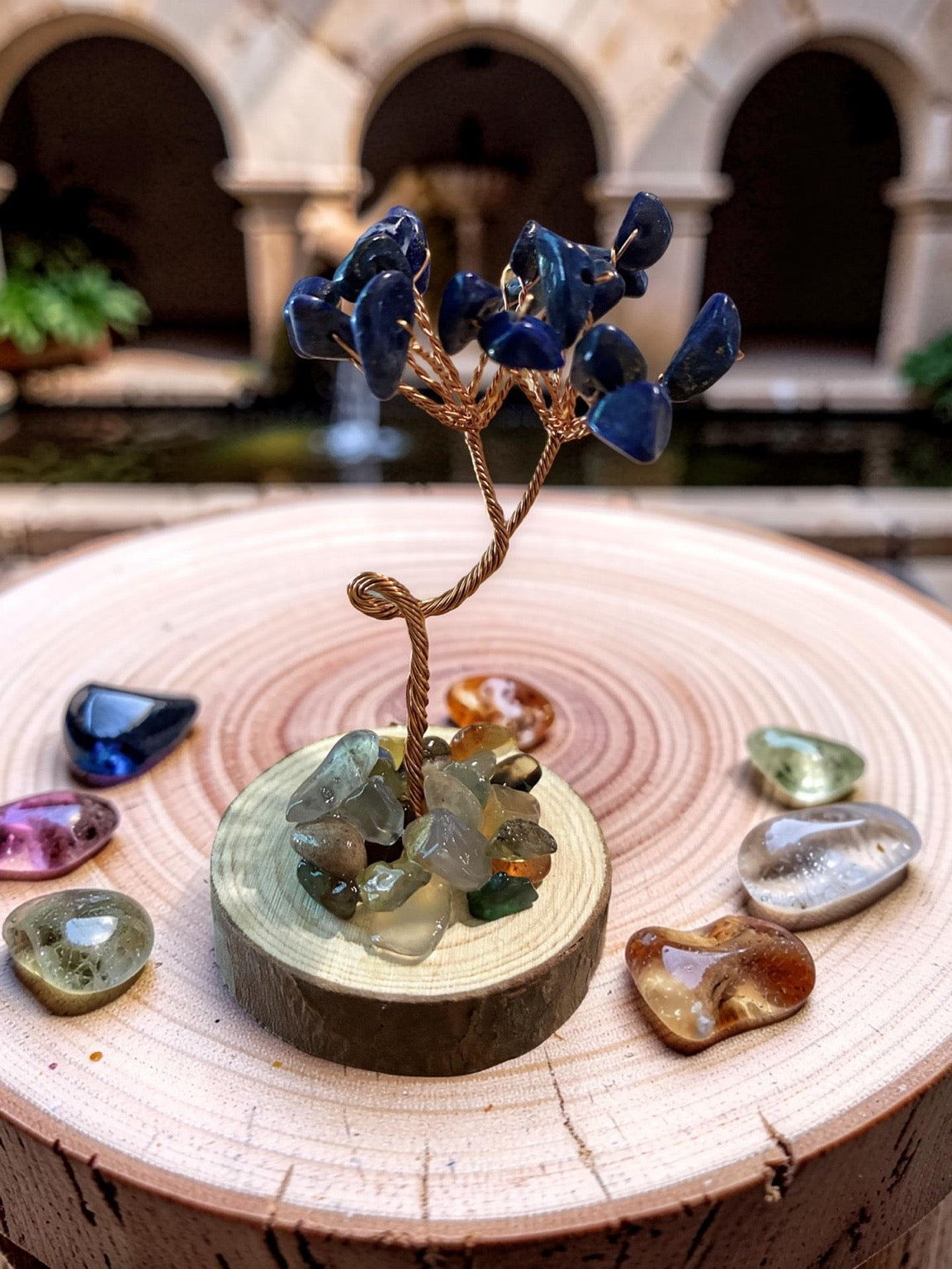 Lapis lazuli tree of life sculpture