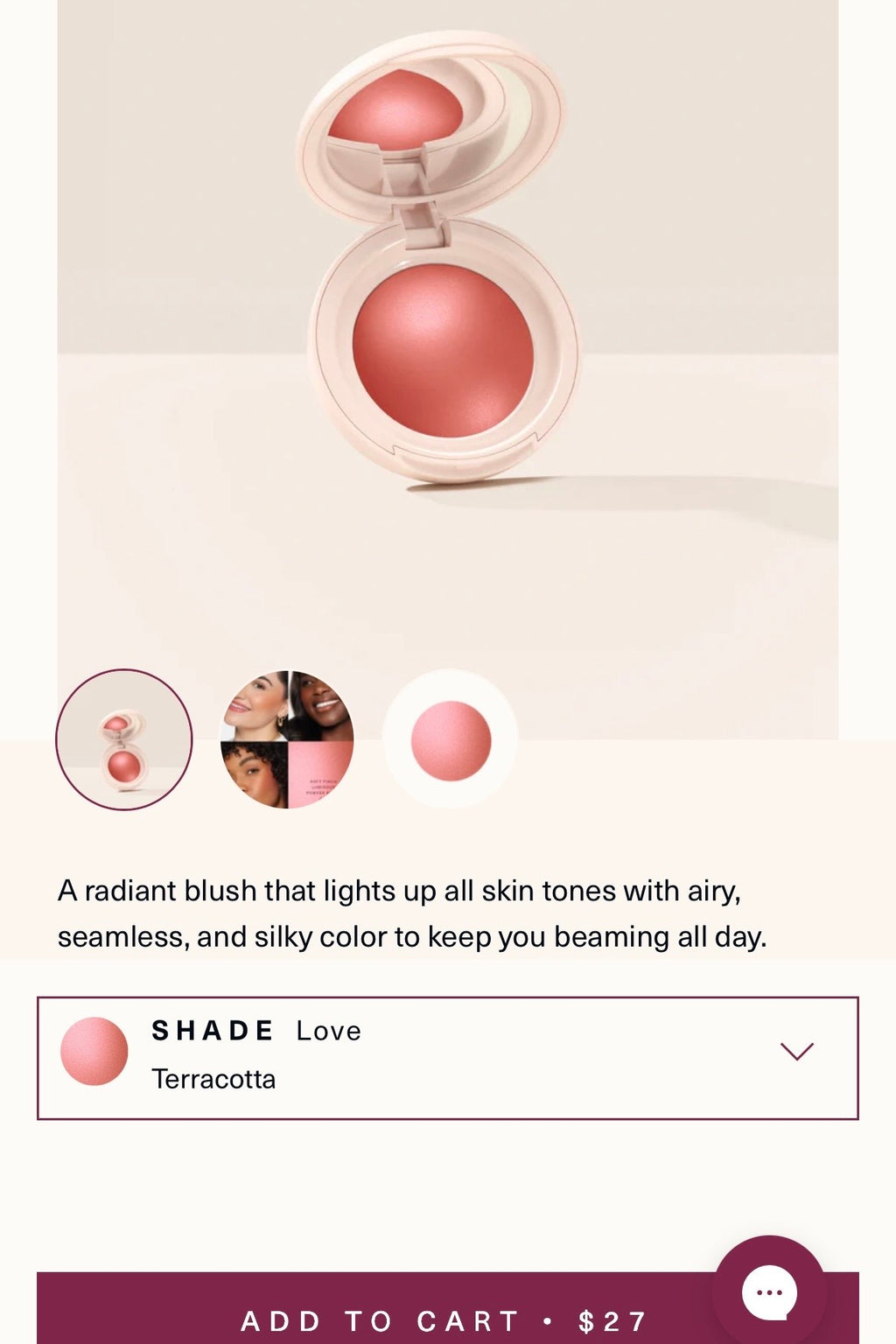Rare beauty soft pinch blush- shade love
