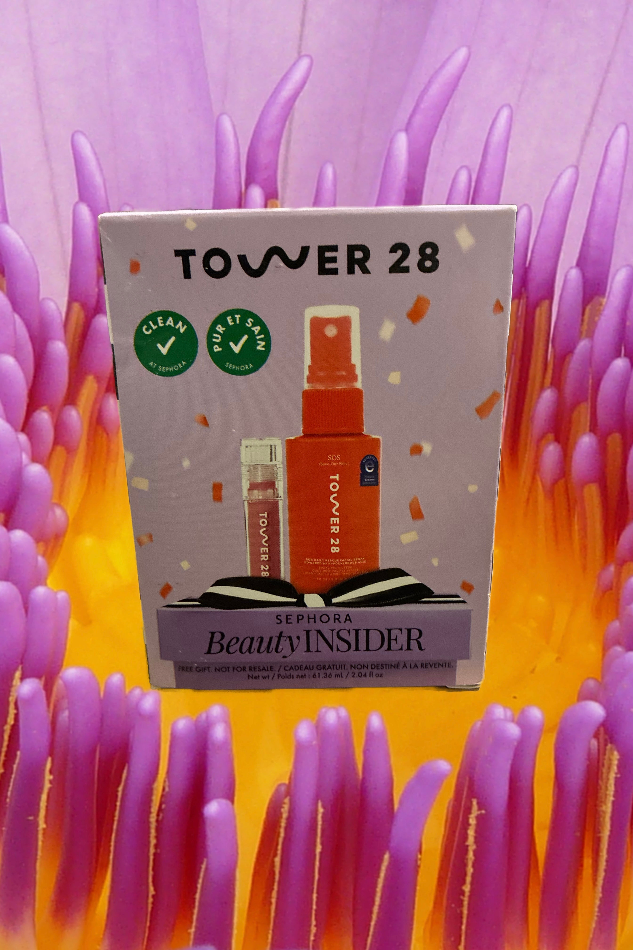 Tower 28 set- sos daily rescue facial spray and shine on lip jelly