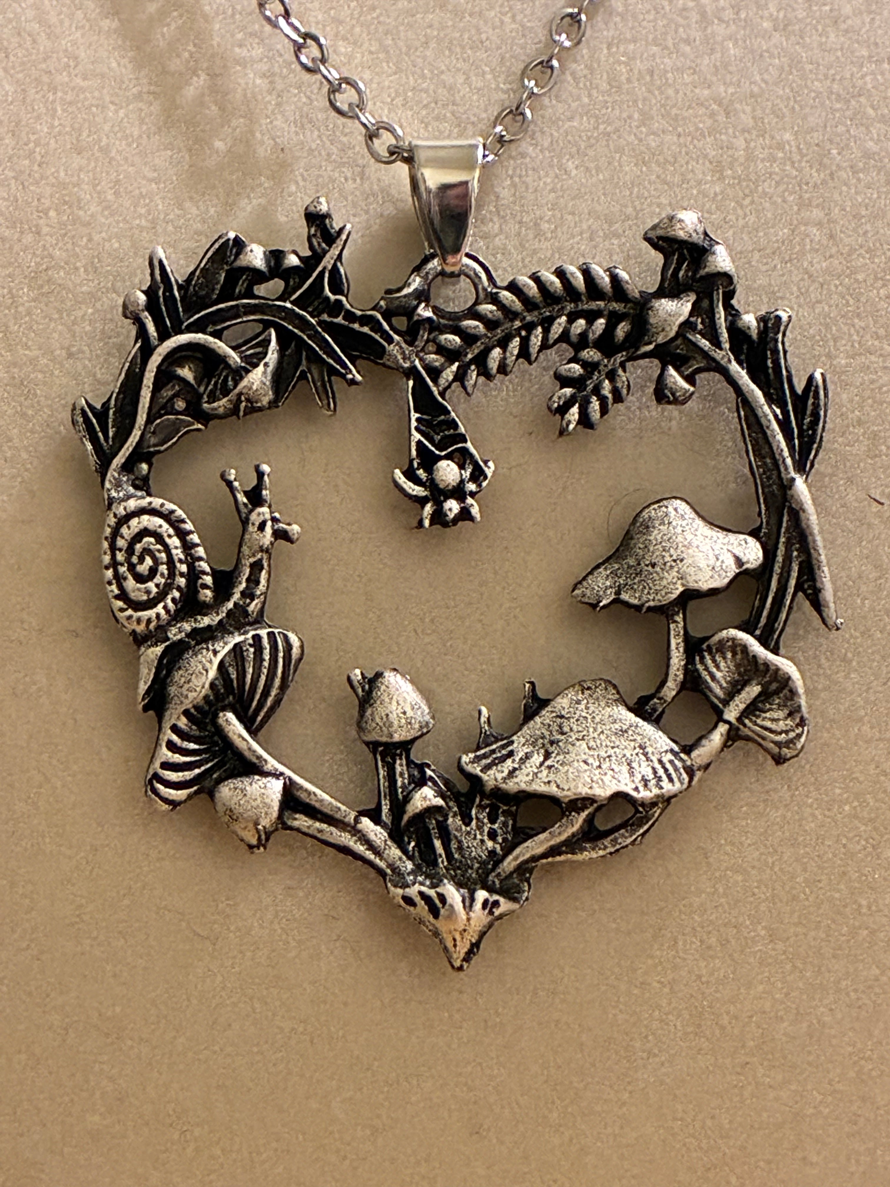 Silver plated nature heart