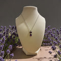 Silver plated purple stone cat