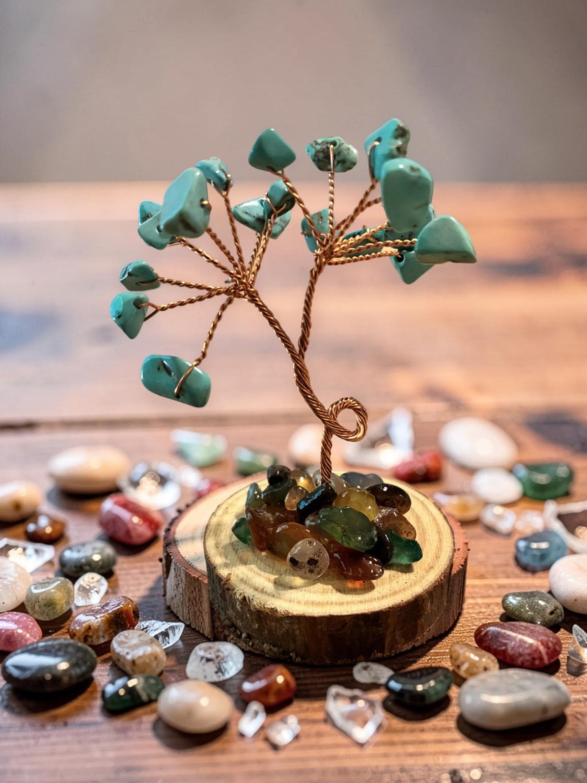 Turquoise tree of life sculpture
