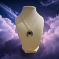 Silver plated black stone wings
