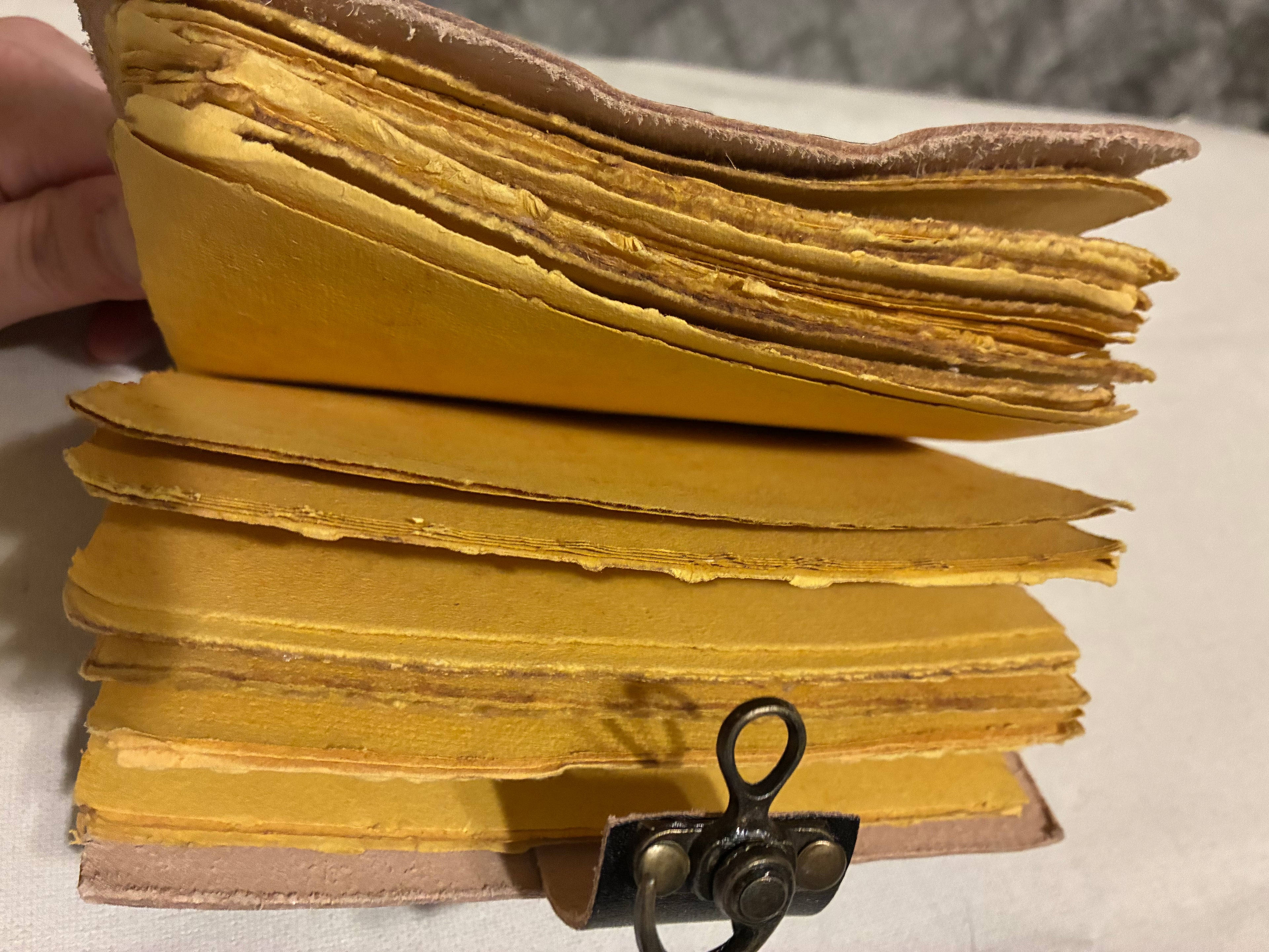Handmade dragon leather bound journal ￼