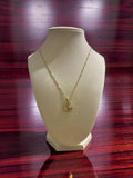 Gold plated moon and stars with rhinestones, heart chain