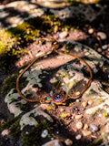 Rose gold plated multicolored adjustable turtle with rhinestones