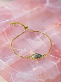 Gold plated adjustable real flowers in resin