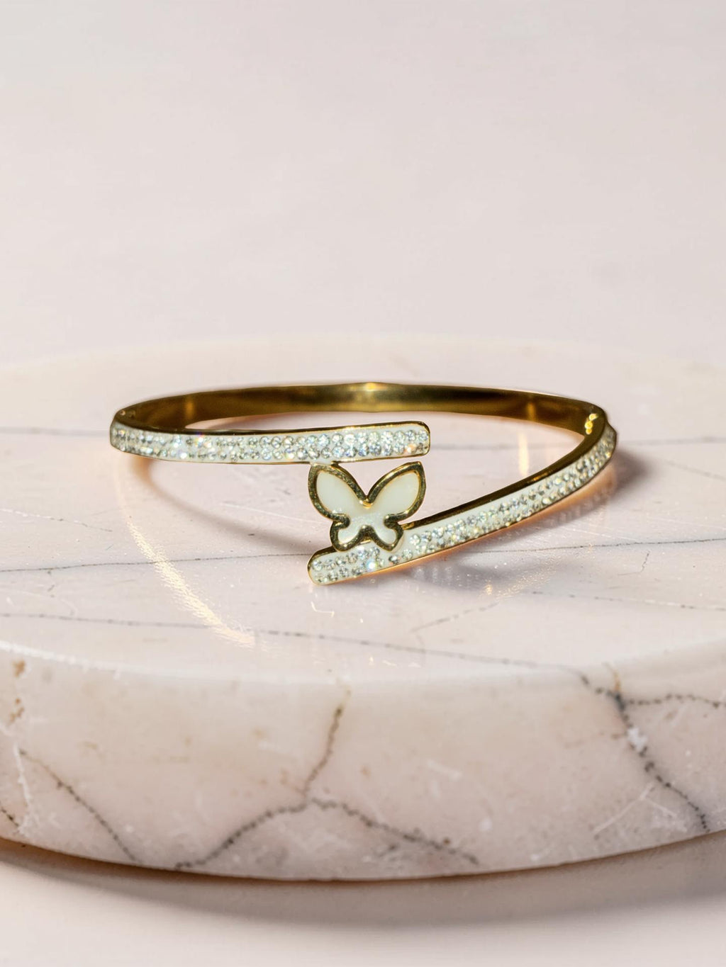 Gold plated, opal rhinestone bracelet
