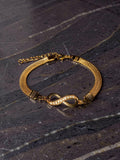 Gold plated, infinity, charm with rhinestones