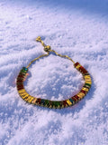 Silver plated, adjustable multicolor tennis bracelet