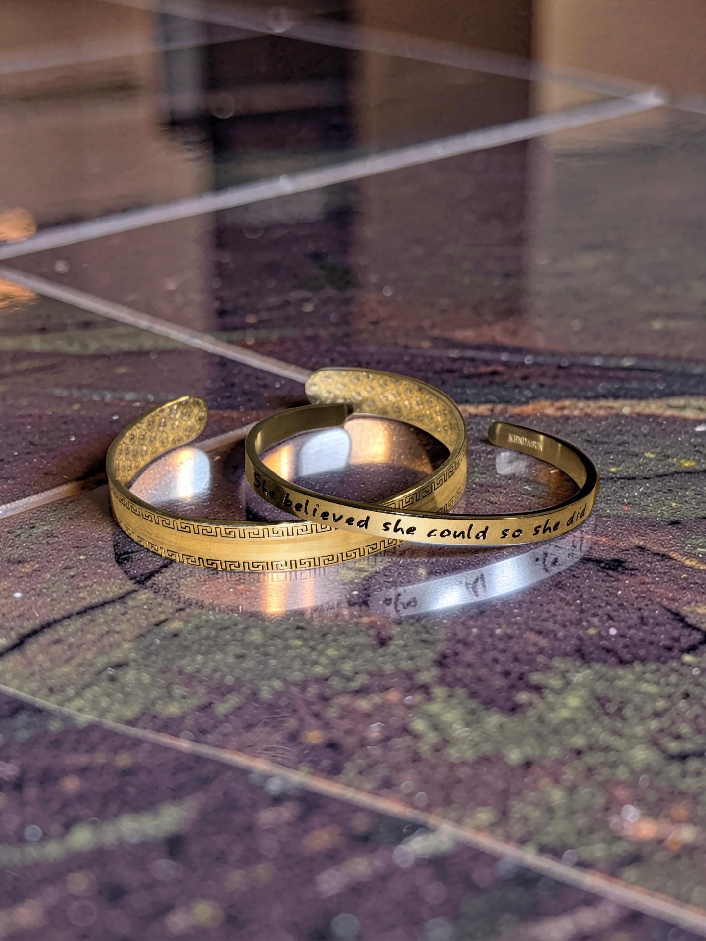 Two silver plated cuffs
