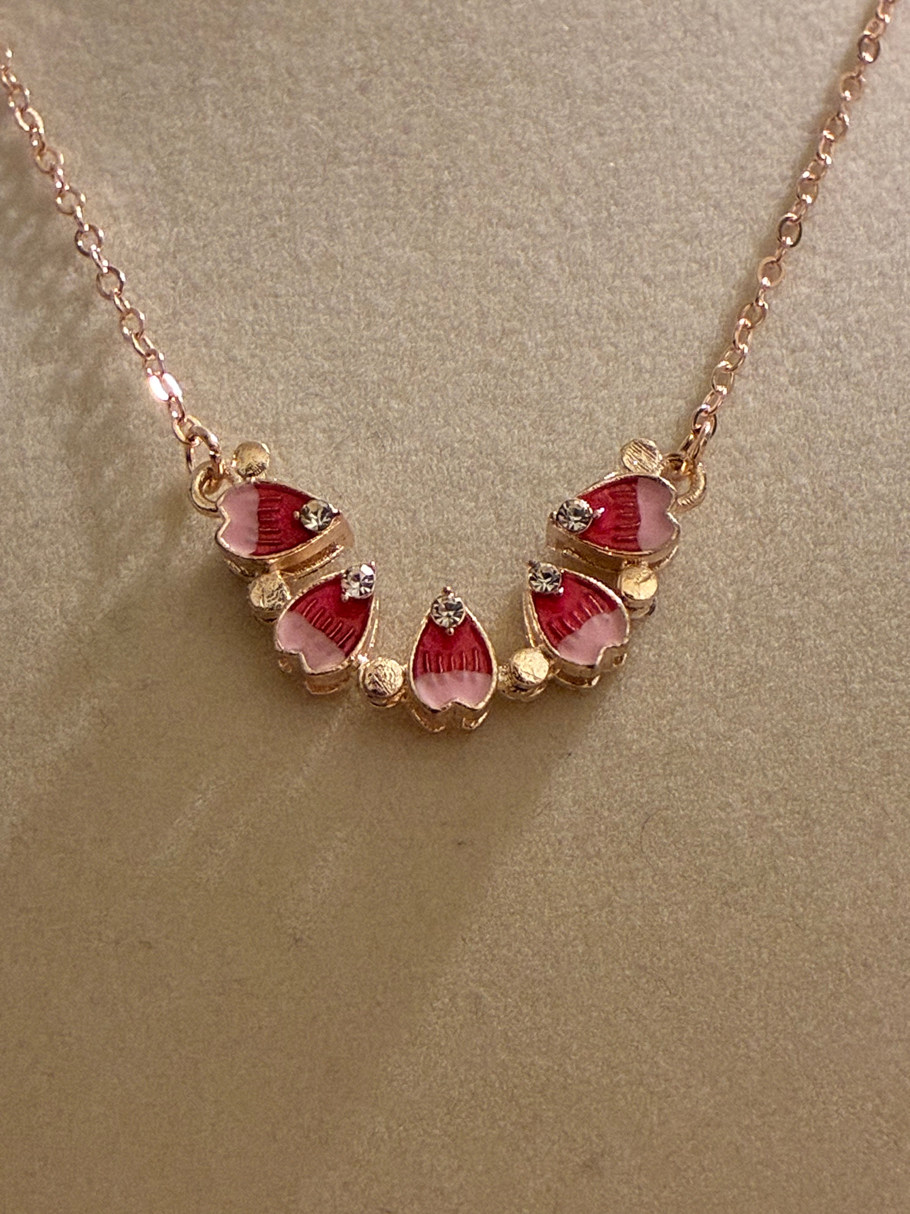 Rose gold plated magnetic pink flower