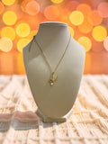 Stainless steel gold plated hummingbird with rhinestones and pearl