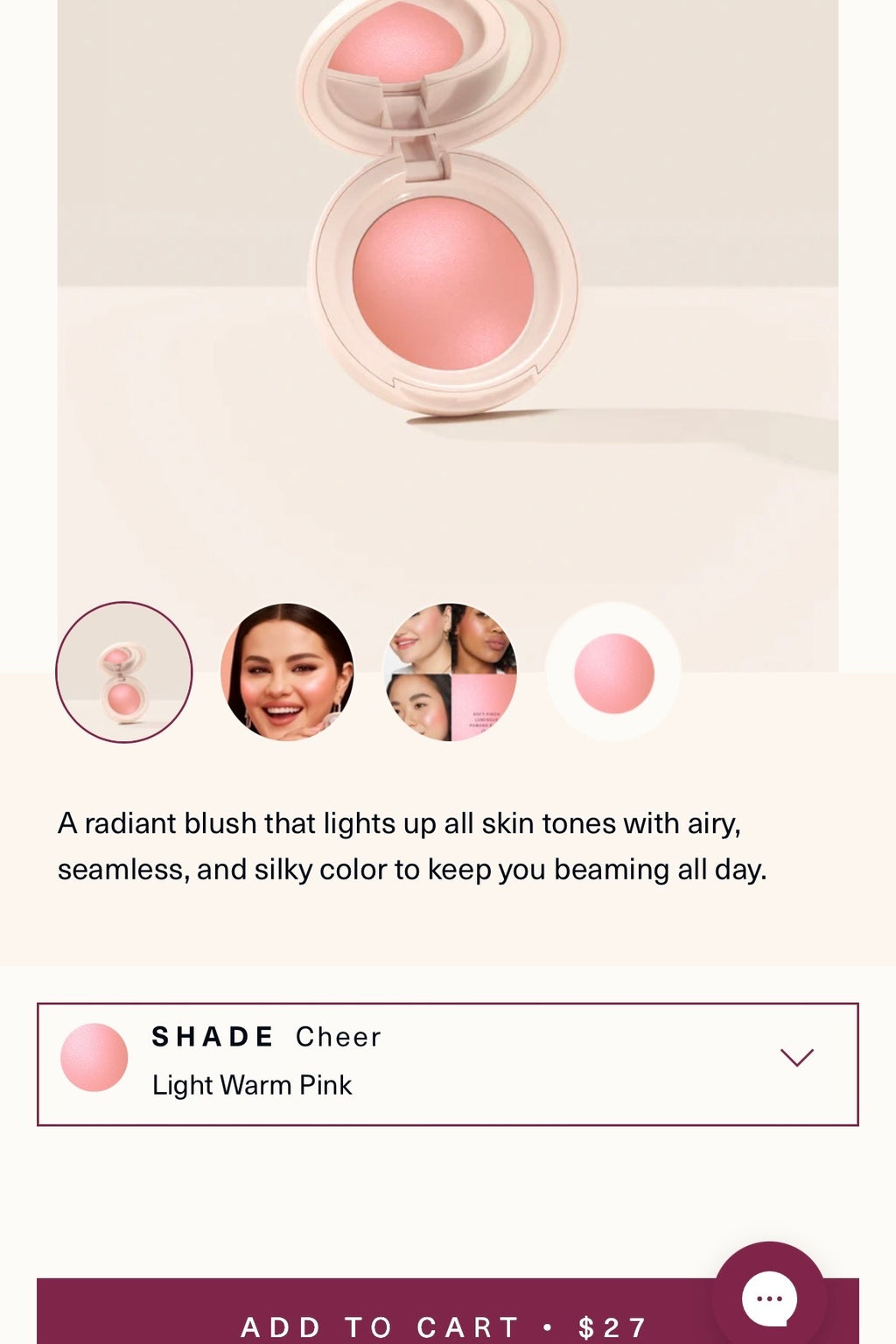 Rare beauty soft pinch blush- shade cheer