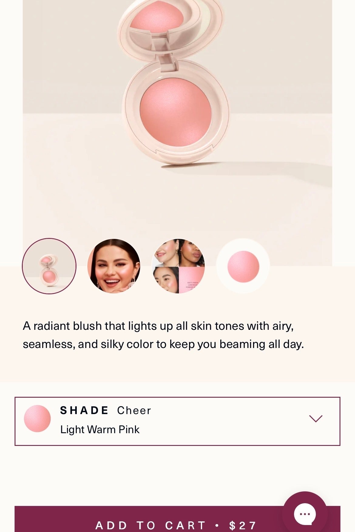 Rare beauty soft pinch blush- shade cheer
