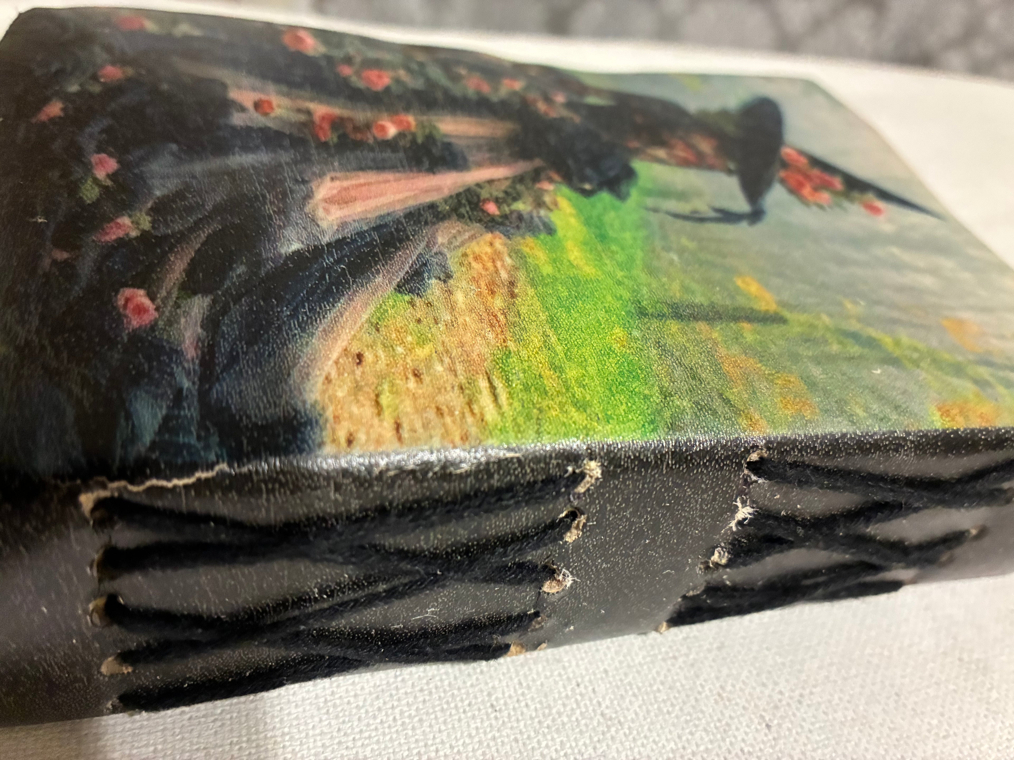 Handmade fancy witch leather bound journal