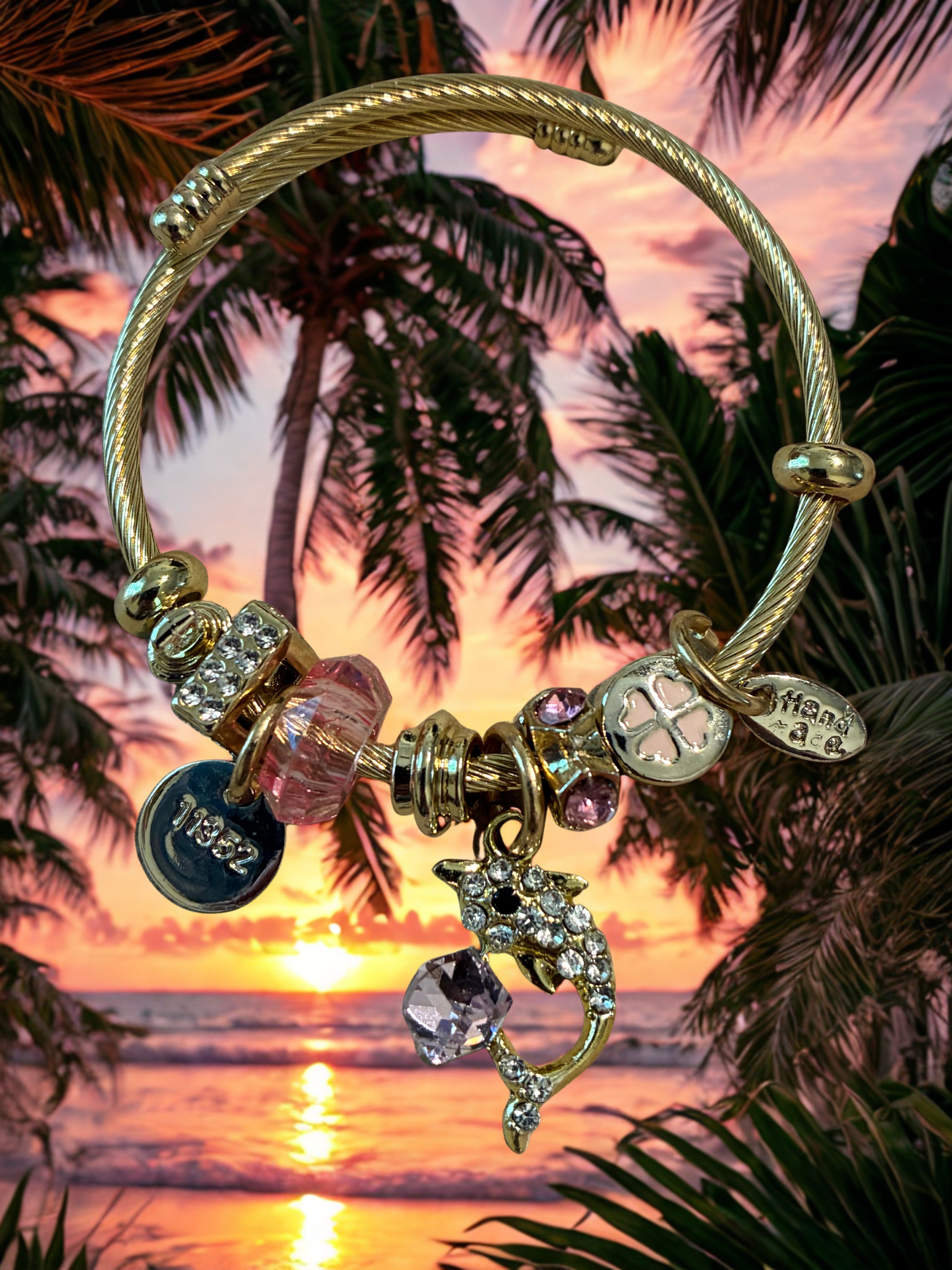 Handmade dolphin charm bracelet