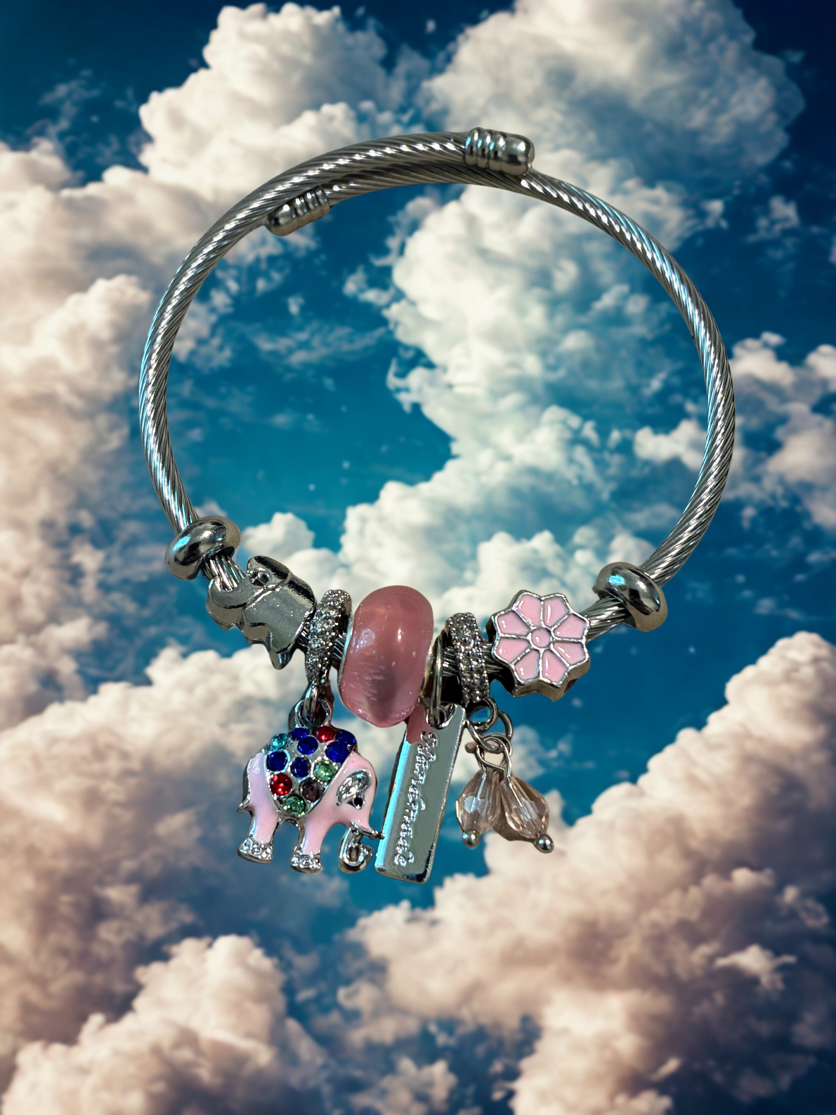 Handmade elephant charm bracelet